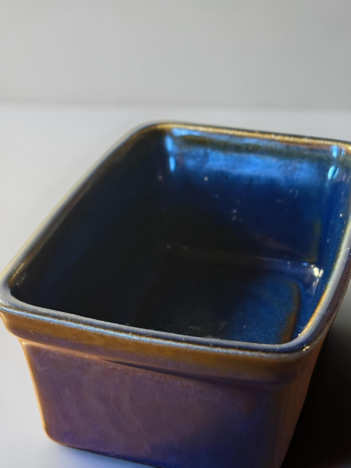 Søholm Blue Granit stentøjsskål med koboltblå glasur og bronzebrun kant